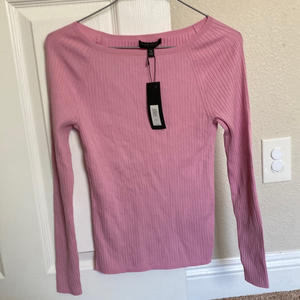 Banana republic pink ribbed boatneck sweater